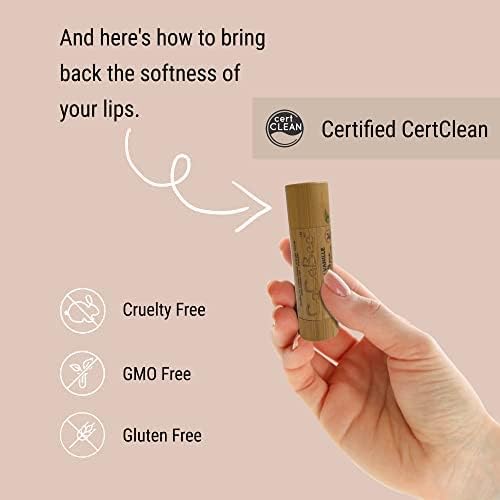 Chapstick Lip Balm Lip Moisturizer For Dry & Chapped Lips 100% Organic Lip Balm For Soft And Shiny Lips Cute And Portable Lip Care Balm for Kids and Women's With Bamboo Packaging (Peppermint)