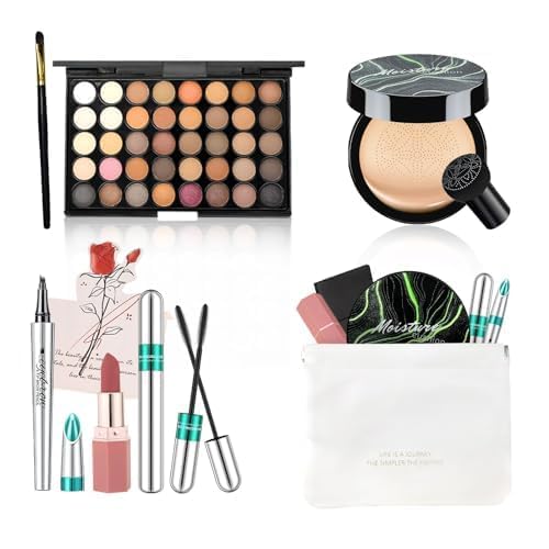 Makeup Sets for Women Girls Air Cushion Eyebrow Pencil Eyeshadow Palette Mascara Lipstick Makeup Bag, Create Sophisticated Makeup for Your Wife & Girlfriend