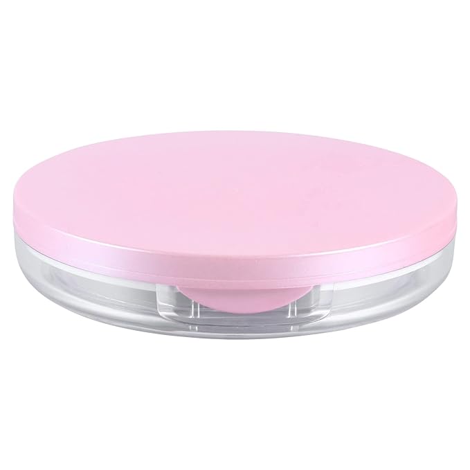 Powder Puff 2pcs Loose Powder Containers with Elasticated Net Sifter, Mirror and Puff 5g Loose Powder Compact Case Case for DIY Makeup and Travel () Cushion Foundation