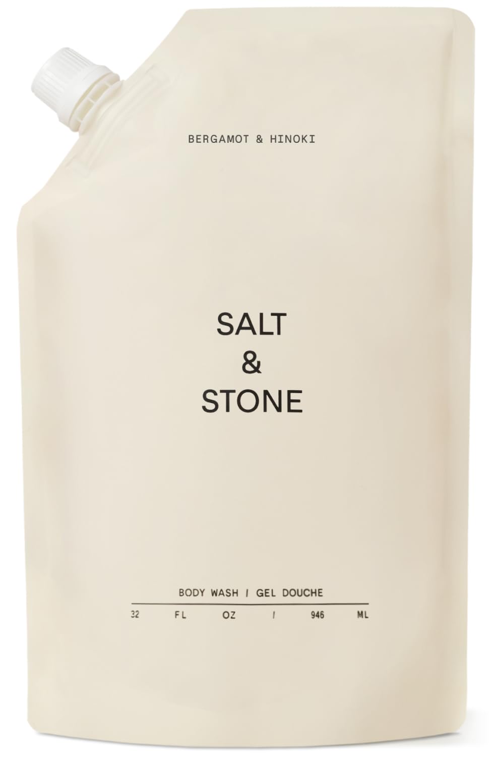 Salt & Stone Body Wash with Antioxidants for Deep Moisture | For Women & Men, Sulfate, Paraben, & Dye Free, Leaving Skin Soft and Hydrated | Bergamot & Hinoki 32 fl oz