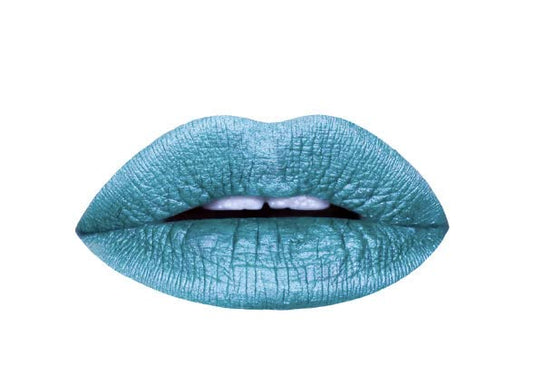 Aromi Teal Blue Metallic Liquid Lipstick | Turquoise, Sea Foam Lip Color with Shimmery Finish, Vegan, Cruelty-free, Long-lasting, Smudge Proof (Arctic Teal)