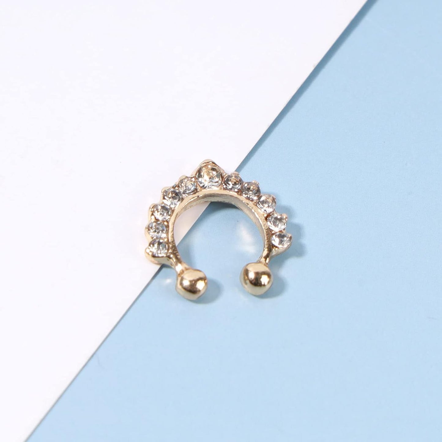 Boho Crystal Ear Cuff Earrings Gold Cz Pave Conch Ear Cuffs Earrings Rhinestone Hoop Cuff Earrings Non Pierced Earrings Jewelry for Women and Girls