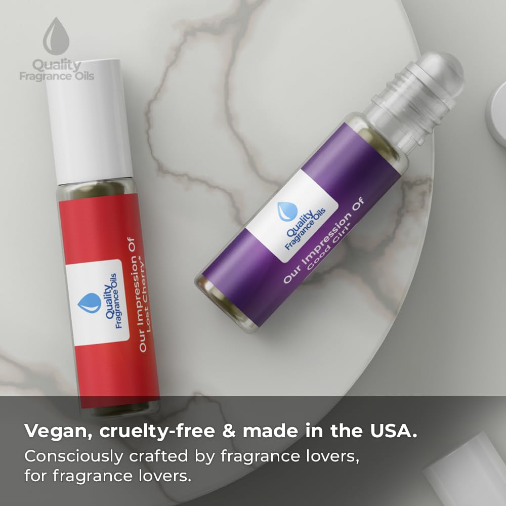Quality Fragrance Oils' Pomegranate Dreams | Long-Lasting Perfume Oil, Alcohol-Free, Strong Scent, 10ml Roll-On | Affordable Alternative to Designer Fragrances
