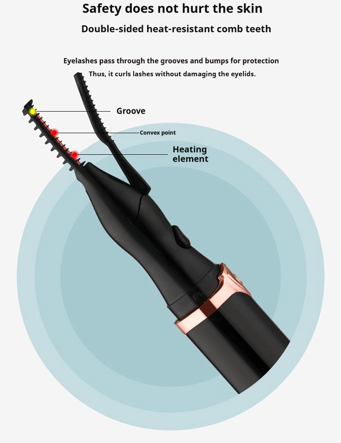 Peshoriadm Eyelash Curler, 2-in-1 Electric Heated Eyelash Curler, 3 Temperature Modes, USB Rechargeable Eyelash Styling Tool,Natural Curling for Women Makeup Tools (White)
