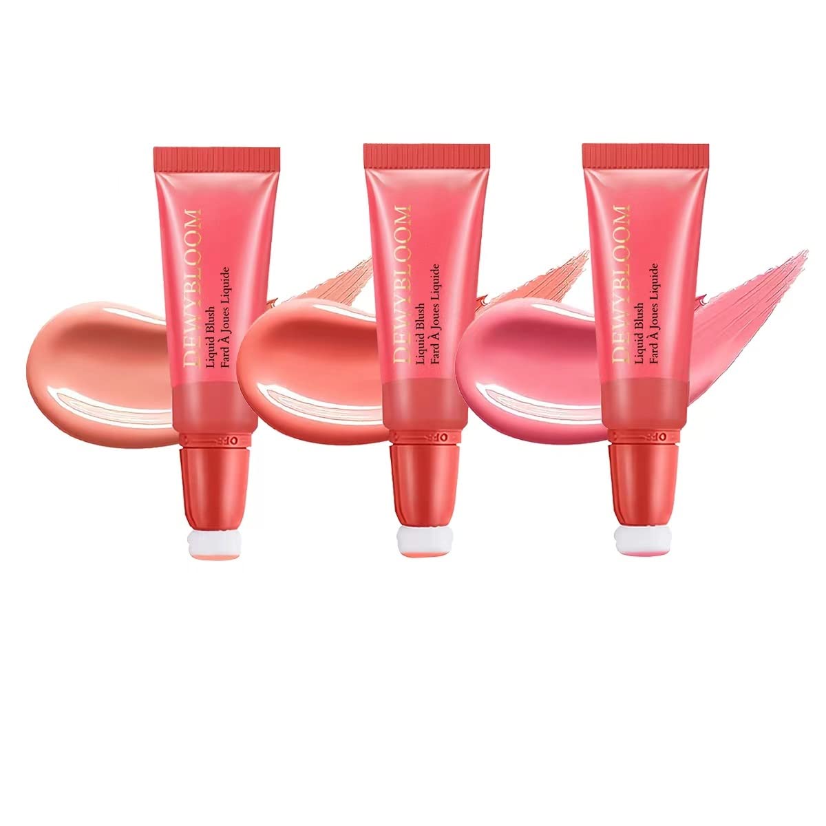 3 Color Liquid Blush,Soft Cream Lightweight Beauty Blush.(101# Ravishing -Nude Pink+102# Serenade-Sweet Peach+103# Rosa-Cool Pink)