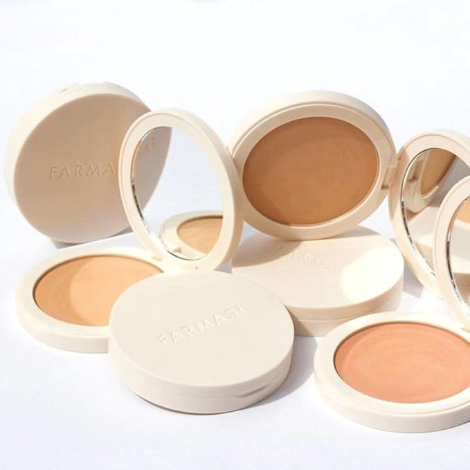 FARMASI Makeup BB All in One Powder, Lightweight, Long-Lasting Medium-Full Coverage with Flawless Finishing, will Look More Natural and Smooth Than Ever, 0.5 oz, Cool Light