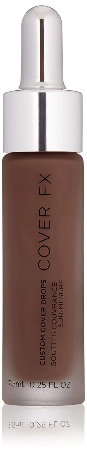 COVER FX Custom Cover Drops, Multi-Use Shade-Adjusting Liquid Foundation and Concealer Makeup, Vegan & Cruelty-Free Lightweight Skin Enhancer, 0.25 Fl Oz, P Deep 5
