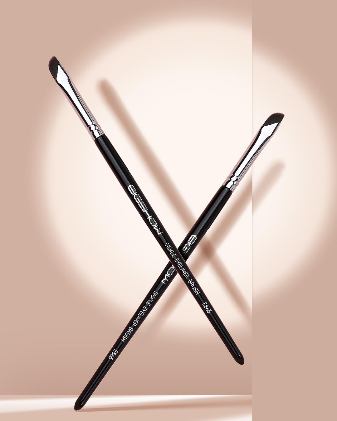 EIGSHOW Eyeliner Brush Gel Eyeliner Makeup Brush for Precise Eye Liner Eyebrow Eyelid Ultra Thin with Curved Bristle (E865 2Pieces)