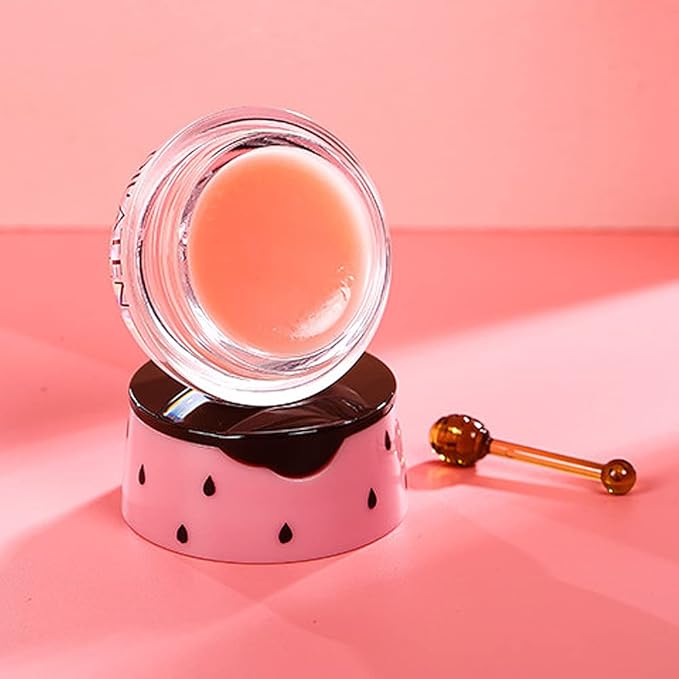 Honey Lip Balm Pot, Propolis Lip Mask, Strawberry Hydrating Propolis Lip Sleeping Mask, Prevent Dry&Cracked, Lip Repair Nourishes the Lip Skin (Strawberry)