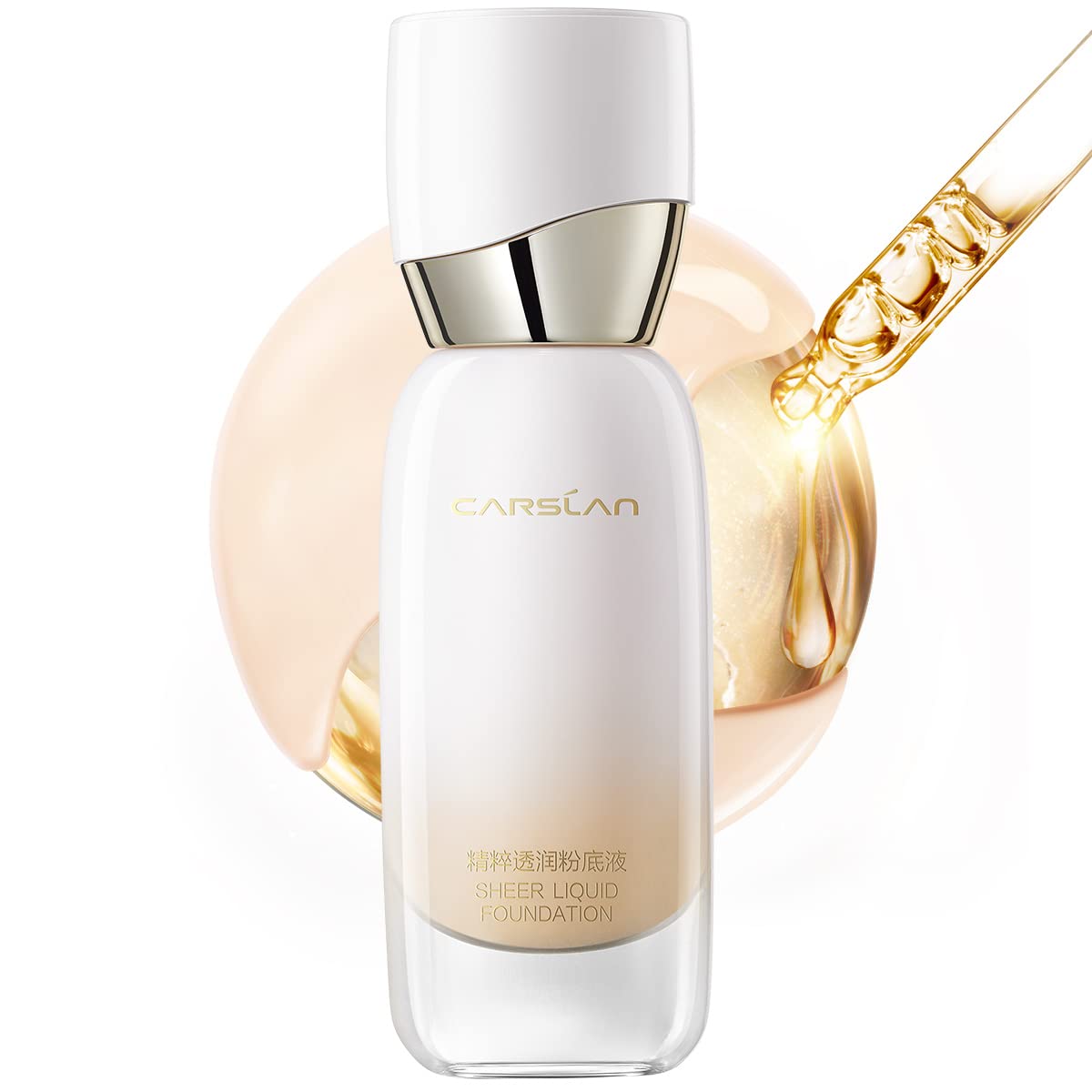 Sheer Liquid Foundation With Hydrating Serum, 24H Long-Lasting Moisturization, Medium Full Coverage, Anti-Aging, Build Dewy Health Skin, W01 Nude Beige, 1 FlOz