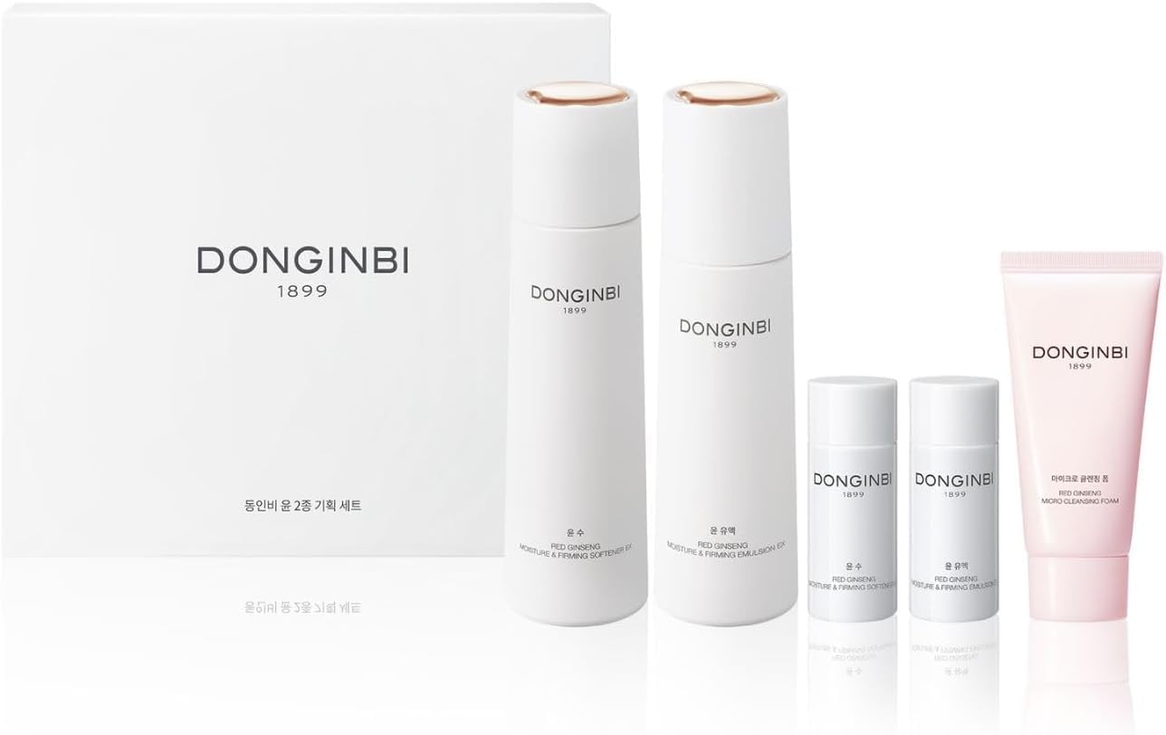 Donginbi Red Ginseng Moisturizing & Firming Set EX, Anti-Aging Korean Skin Care, Routine Kits for Smooth, Radiant Skin