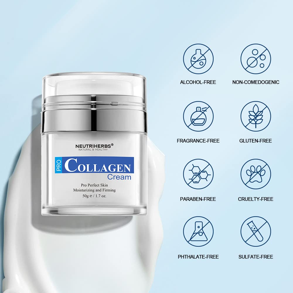 Neutriherbs Face Cream Collagen Facial Moisturizer, Reduce Black Spots and Blemishes,Persistent Moisturizing Reduce Fine Lines 1.7OZ