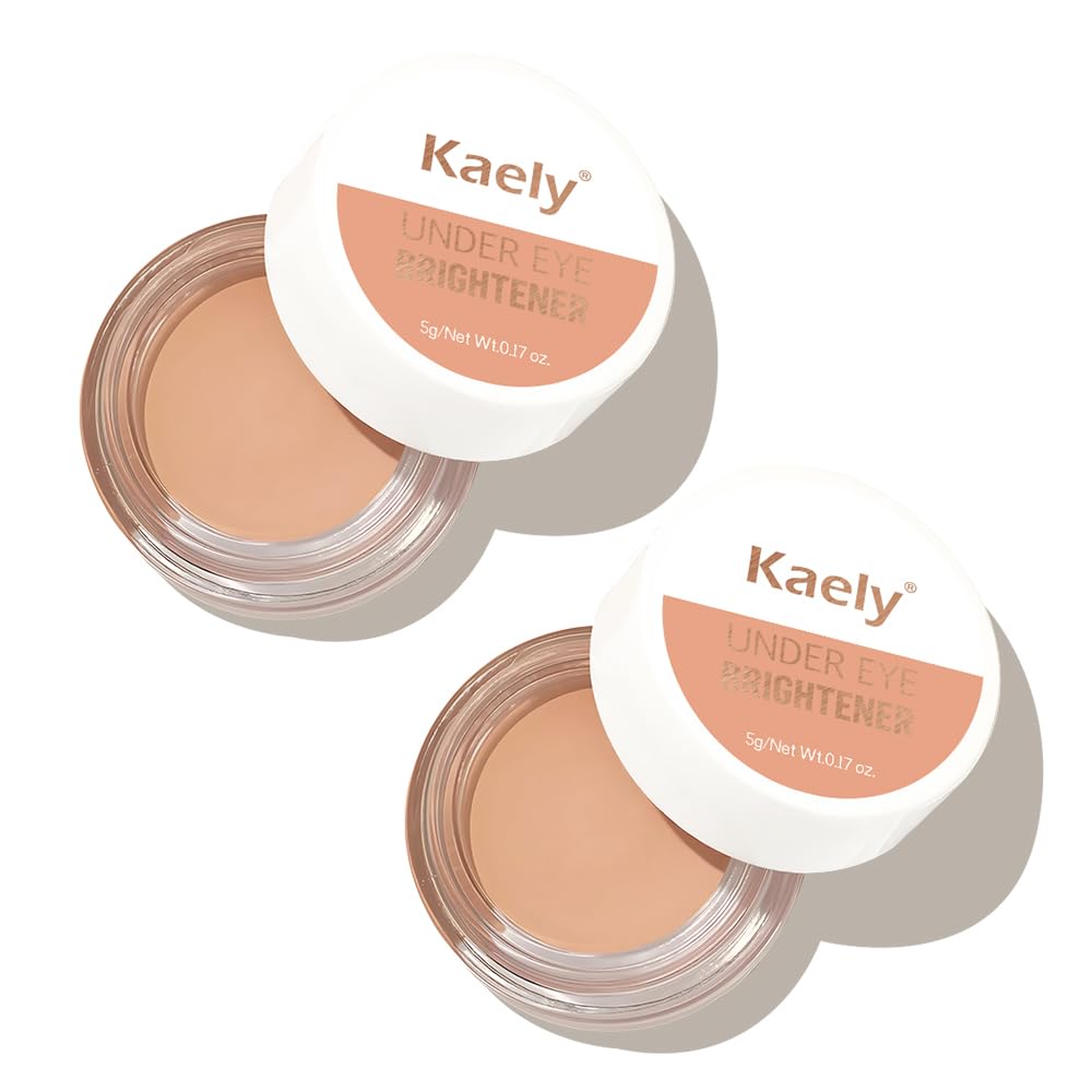 evpct 2Pcs under Eye Brightener, Nourishing Luminous under Eye Concealer Color Corrector for Dark Circles, Waterproof Naturactor Concealer Pot make up for Eye Ring corrector de ojeras, 02# Warm Nude