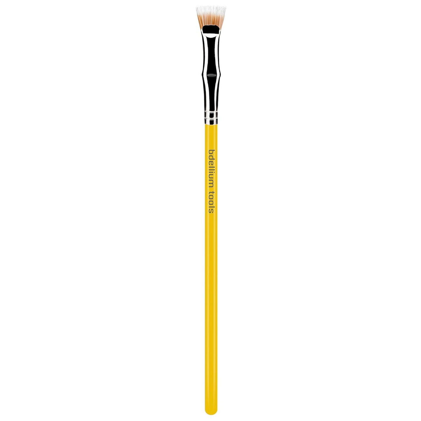 Bdellium Tools Professional Makeup Brush - Studio Series 729 Duo Fiber Bent Mascara Fan - With Soft Synthetic Fibers, For Applying Mascara (Yellow, 1pc)