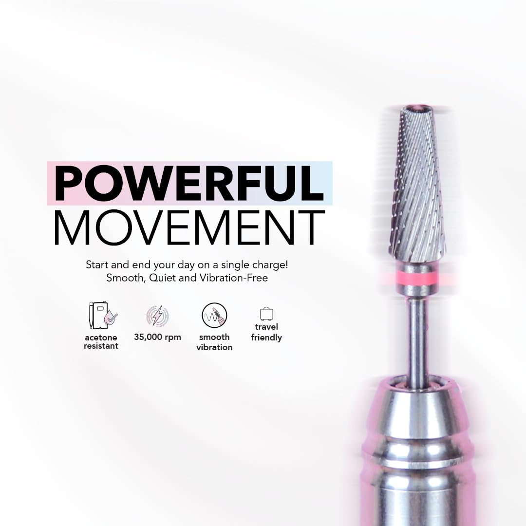Kiara Sky Beyond Pro Nail Drill | Portable, Rechargeable & Cordles | Pink