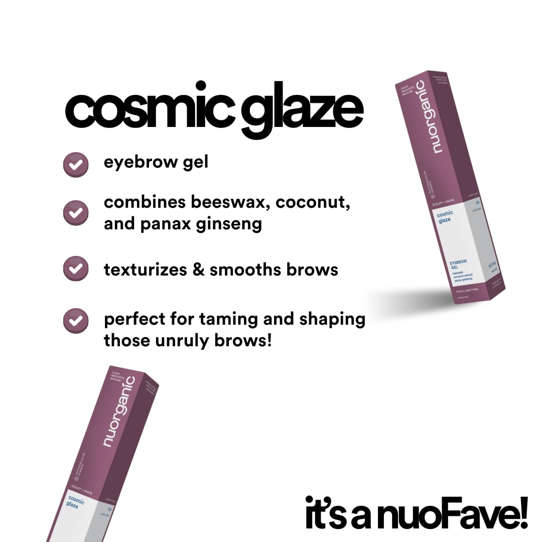 Nuorganic Brow Gel Clear - 6ml Natural Eyebrow Gel Clear, for Brow Growth | Vegan & Cruelty-Free Eyebrow Gel, Infused with Beeswax and Coconut Extract for Sculpting and Nourishing Brows