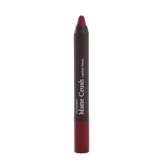 VASANTI Matte Crush Lipstick Pencil – Rosy Pout Medium Pink Brown – Soft, Velvety Matte Finish, Waterproof, Smooth Application – Natural, Vegan, Paraben-Free Lip Color