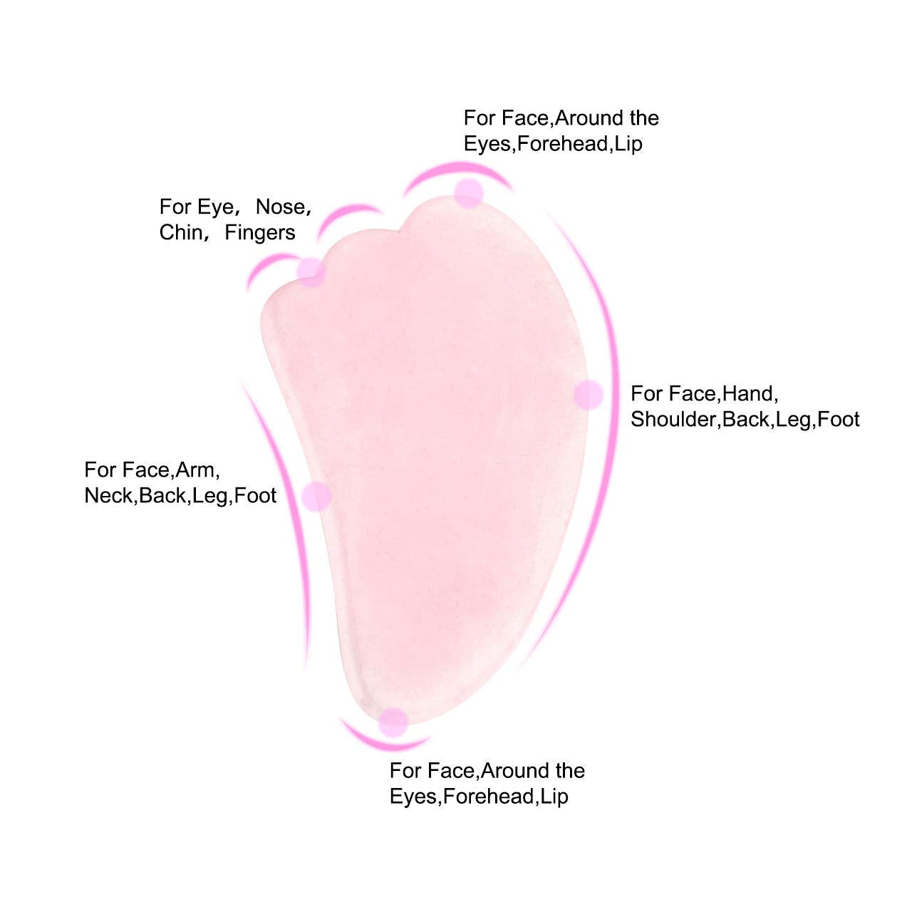 Jovivi Natural Rose Quartz Stone Gua Sha Scraping Massage Tool, Wing-shape Healing Crystal Guasha Board Facial Massager Traditional Scraper Tool