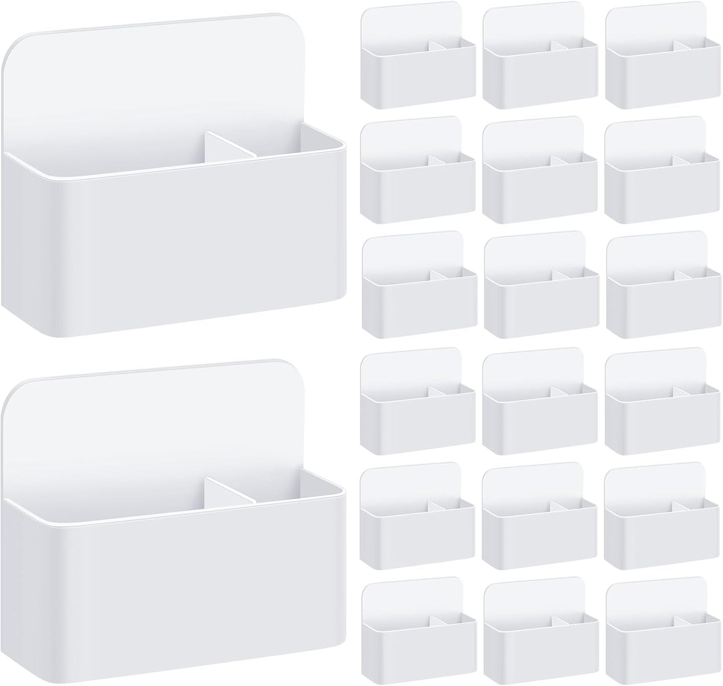 20 Pack Magnetic Dry Erase Marker Holder Bulk Whiteboard Magnetic Marker Holder Pen Pencil Organizer for Classroom Whiteboard Refrigerator Locker Storage (White)