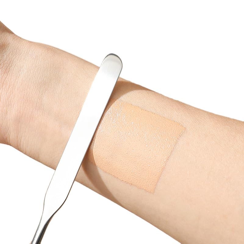 5 Pieces Stainless Steel Makeup Spatula Foundation Mixing Tool Eye Cream Spoon Foundation Spatula Cosmetic Skincare Spatula Nail Art Makeup Stirring Rod for Home Beauty Salon, Silver