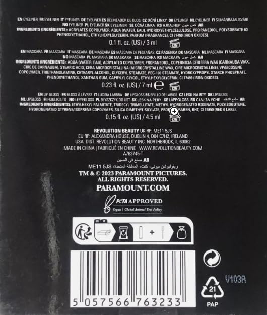 Revolution X Grease Shape Up Sandy Transformation Lip and Eye Set, 0.34 Fl Oz (Pack of 1), Black