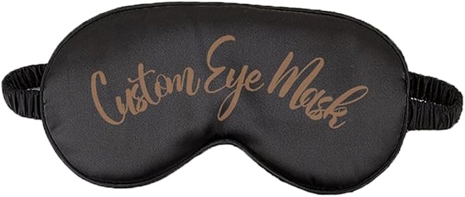 Personalized Eye Masks for Sleeping Add Photo Text Logo Name for Wedding Favor Satin Bachelorette Bridesmaid Gift Black