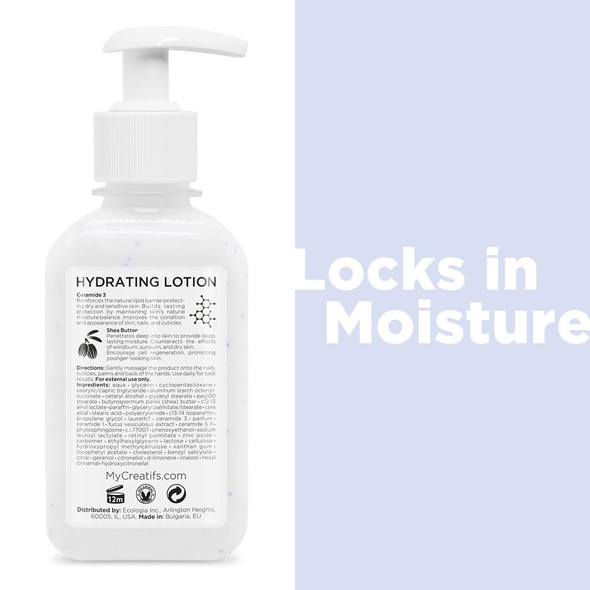 Hydrating Lotion for Dry Hands, Nails, and Cuticles, 8.5 fl. oz., Daily Moisturizing Skincare for Soft, Sensitive Skin with Shea Butter and Ceramides