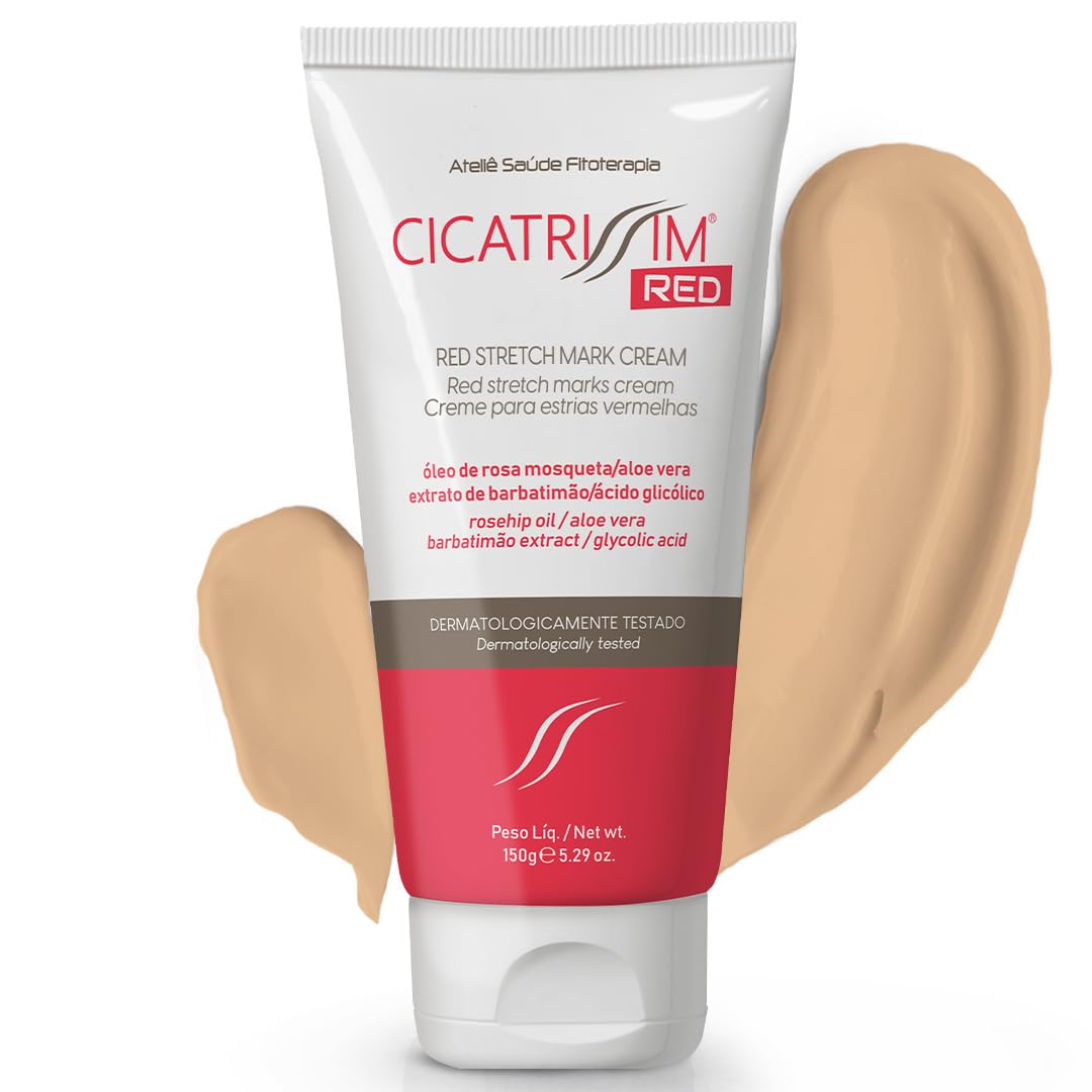 Cicatrissim Red For Removal of Red and Purple Stretch Marks - Innovative Formula With Pure and Powerful Natural Ingredients From Brazilian Flora - For All Skin Types.