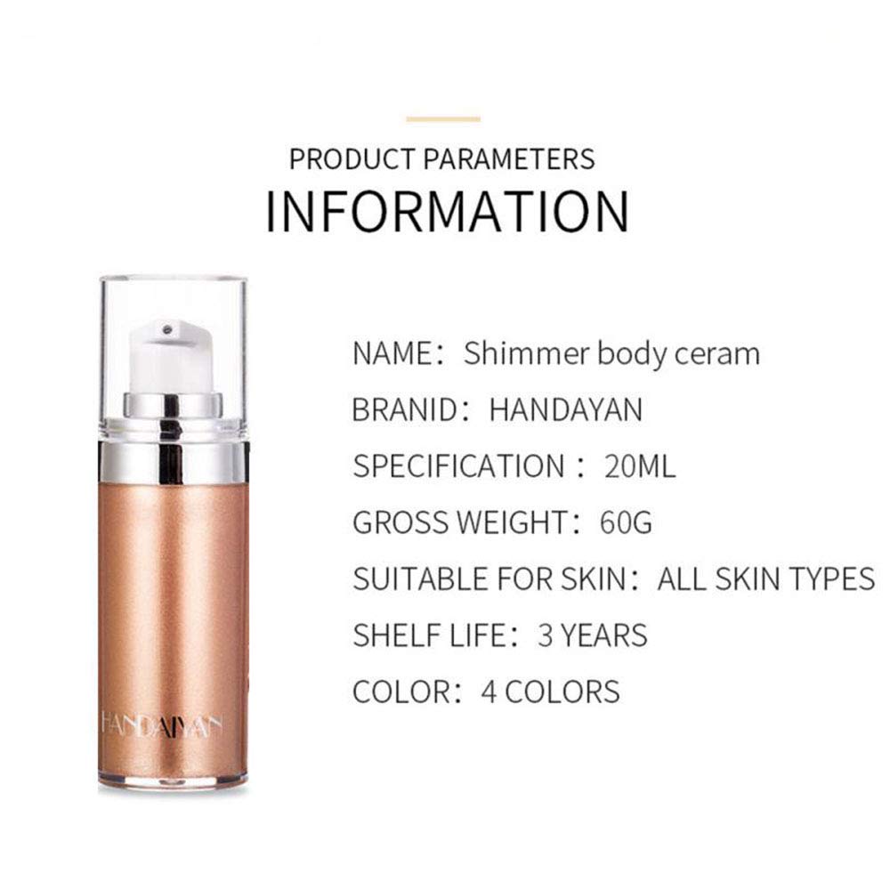 Body Face Luminizer Highlighter Cream Spray Liquid Bronzer Illuminator Glow Glistening Makeup Foundation (#3 Bronze Gold)