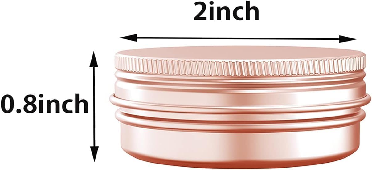 1 Ounce Aluminum Tin Jar with Screw Cap 30mL Tin Cans Refillable Containers for Cosmetic, Lip Balm, Cream, Lotion, Balms, Spices, Salve, Rose Gold 40 Pcs