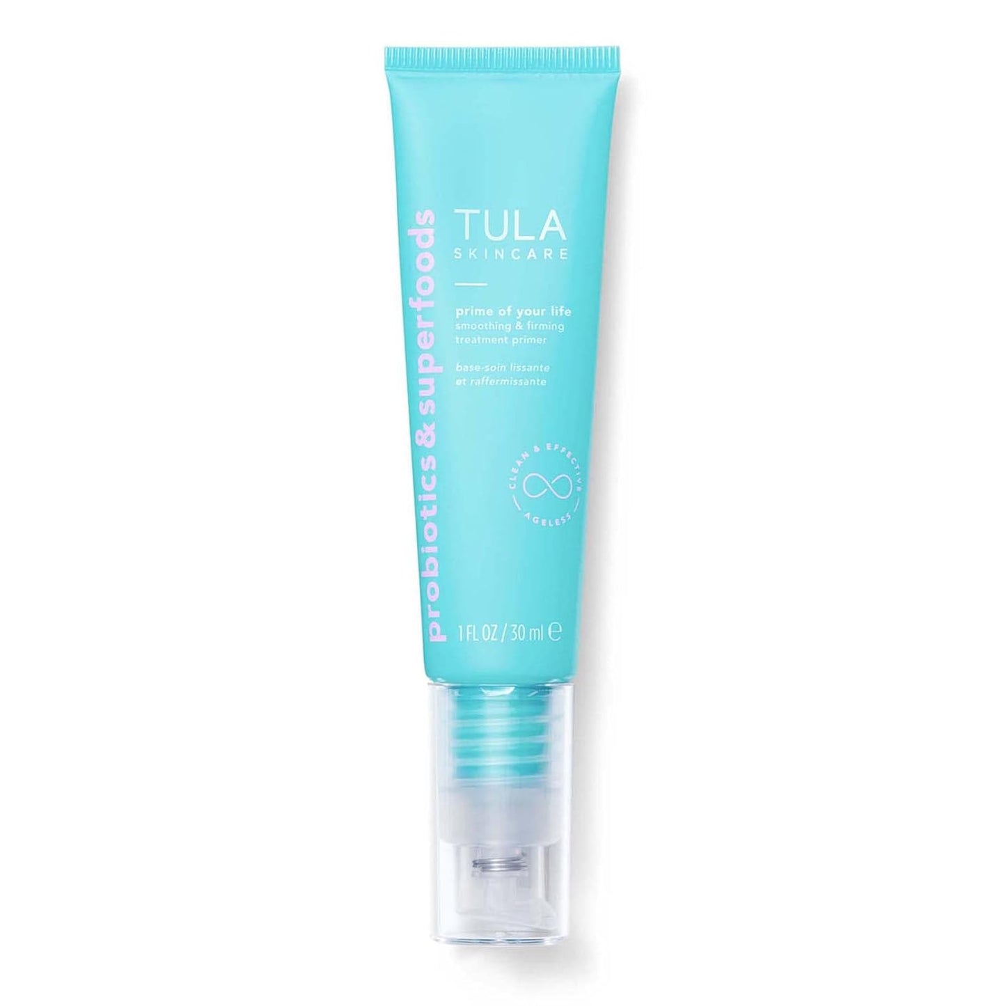 TULA Skin Care Prime of Your Life Smoothing & Firming Treatment Primer - Skincare-first treatment primer that delivers a plumped up, radiant soft focus finish, 1 fl. oz.