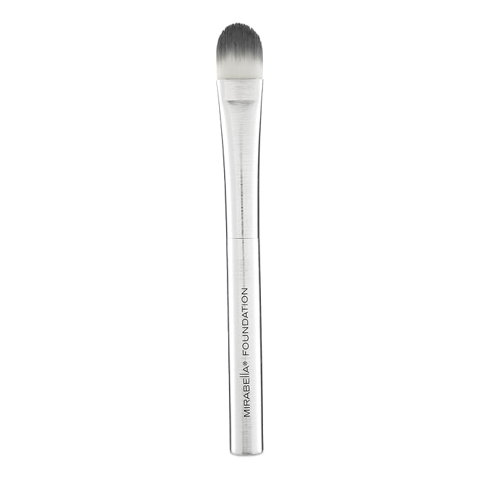 Mirabella Brushed Aluminum Professional Makeup Brush - Foundation Brush