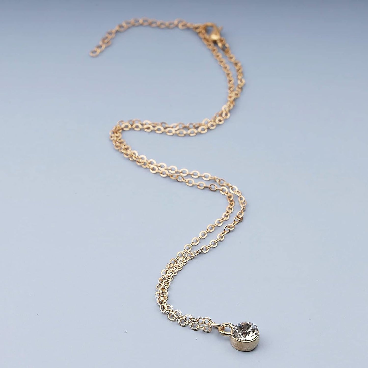 Tiny Rhinestone Pendant Necklace Gold Diamond Choker Necklace Solitaire Diamond Necklace Floating Crystal Necklace Chain Bridesmaid Gifts for Women and Girls