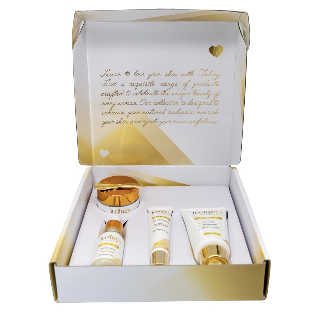 Introducing our exclusive Skincare Set: Cleanser, Serum, Essence Cream, and Eye Cream - Experience the Ultimate 4-Step Natural Beauty Routine for Achieving Radiant, Glowing Skin.