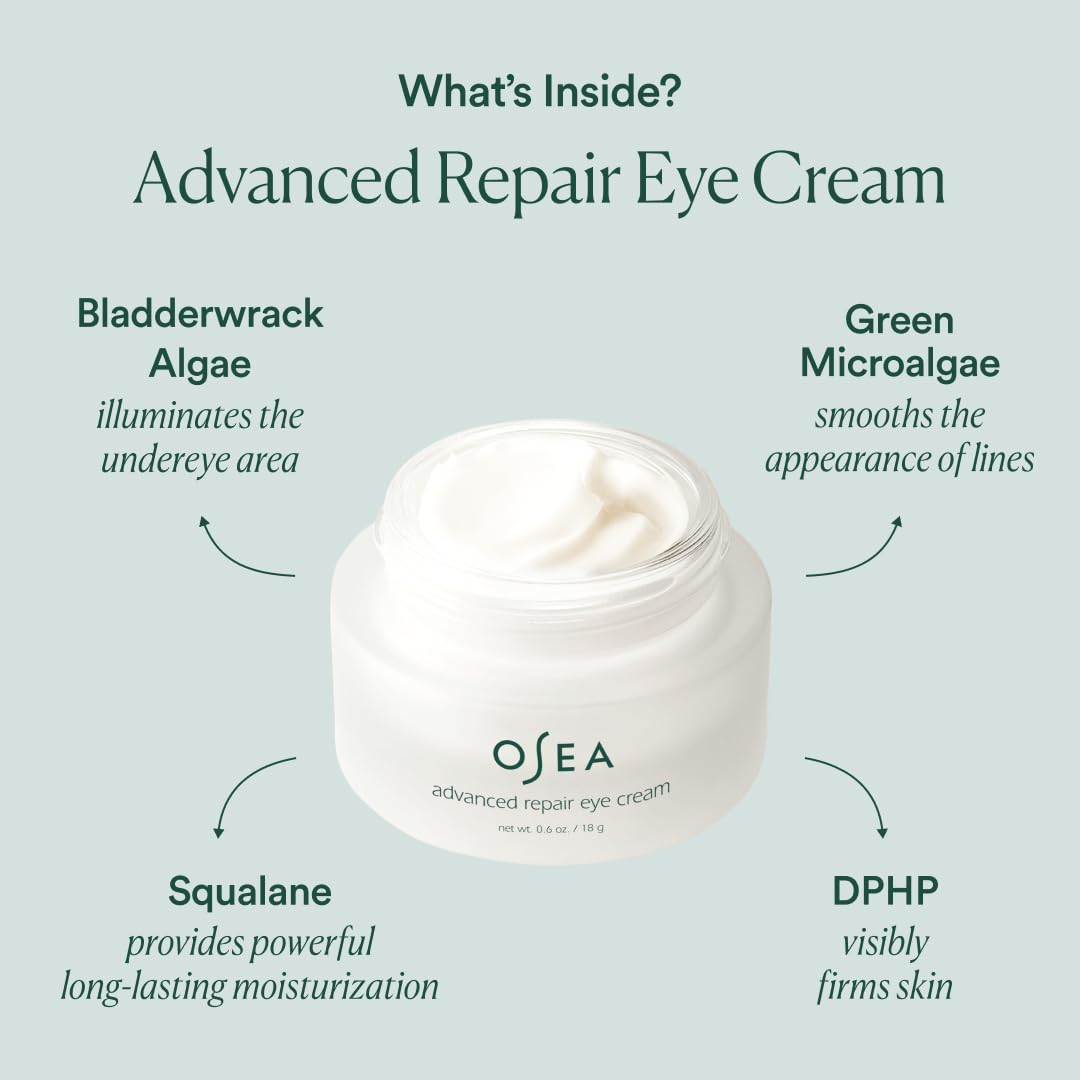 OSEA Advanced Repair Eye Cream, 0.6oz - Hydrating Eye Cream for Under Eye - Anti-Aging Eye Cream - Clean Beauty Eye Care