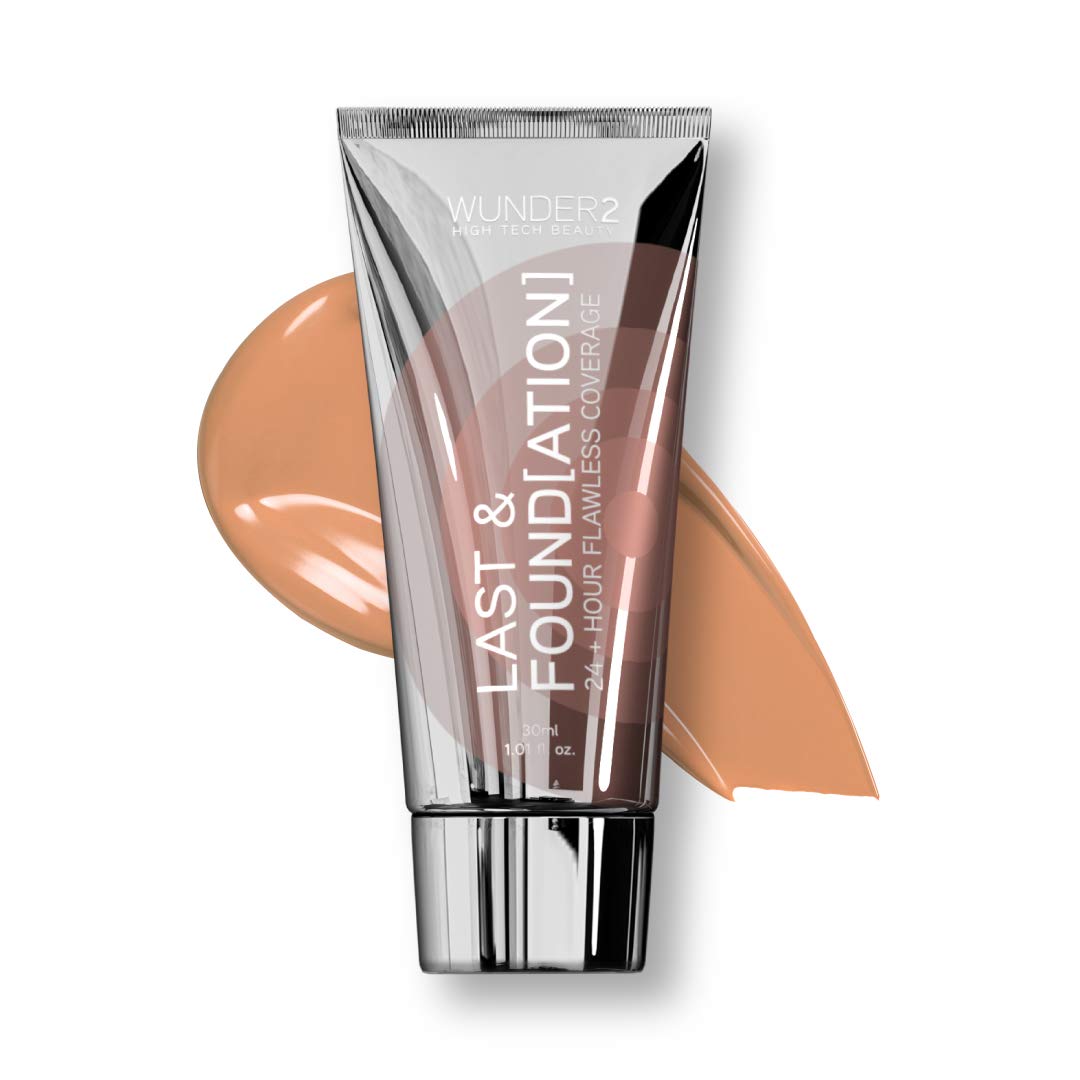 WUNDERBROW Full Coverage Foundation, Last & Found[ation] – Buildable Full Coverage Liquid Foundation For 24+ Hours Wear – Long Lasting, Waterproof, Honey