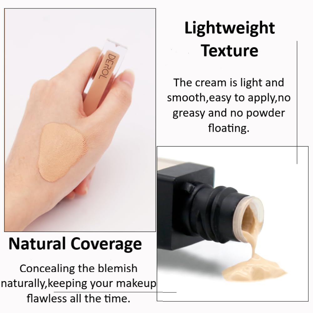 Liquid Concealer Makeup - Natural Coverage & Highly Pigmented Lightweight Concealers 6.5ml (01)