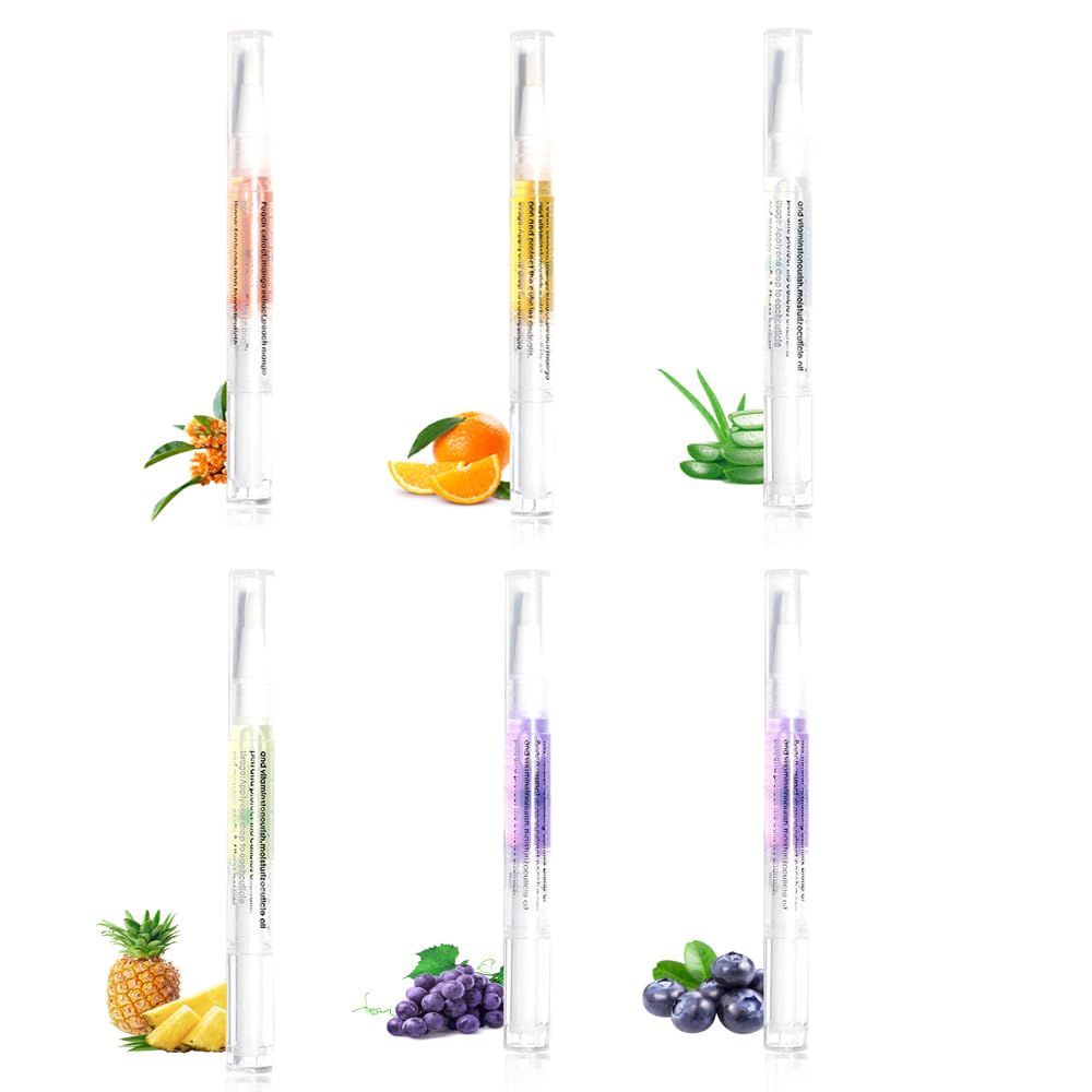 Cuticle Oil Pen Sweet Almond Nail Growth Serum and Repair Treatment Hydrating Oil for Dry Cuticles and Skin Cuticle Buddy Revitalize Nails with Radiant (6pcs pens)