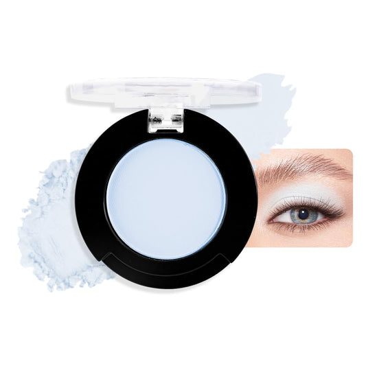 Light White Blue Single Matte Eyeshadow Makeup, Cream to Powder Monochrome Eye Shadow for Older Women, Daily Evening Girls Eyeshadow Palette Gift, sombras para ojos, Mini Vegan Travel Eye, #14