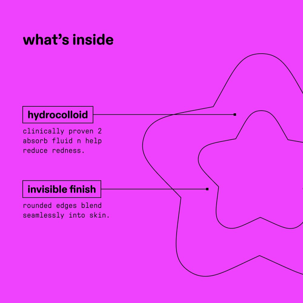 Starface Hydro-Star Clear Big Pack, Invisible Hydrocolloid Pimple Patches, Two Sizes and Star Shape, Absorb Fluid and Reduce Redness (96 Count)