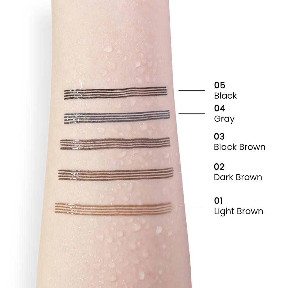 Kaely Eyebrow Pencils for Women, 4 Tip Magical Precise Waterproof Brow Pen, Microblading Eyebrow Contouring Pen, lapiz de cejas 3d Eye Brow Gel, 24h Smudge Proof,04 Grey