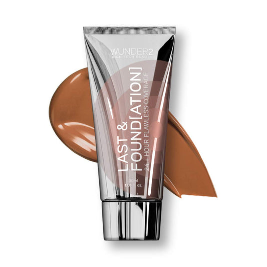 WUNDERBROW Full Coverage Foundation, Last & Found[ation] – Buildable Full Coverage Liquid Foundation For 24+ Hours Wear – Long Lasting, Waterproof, Chocolate