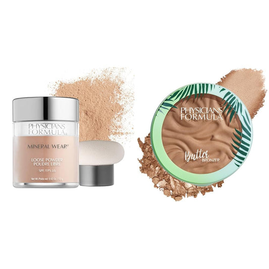 Physicians Formula Mineral Wear Talc-Free Loose Powder and Murumuru Butter Bronzer for Silky Luminous Glow