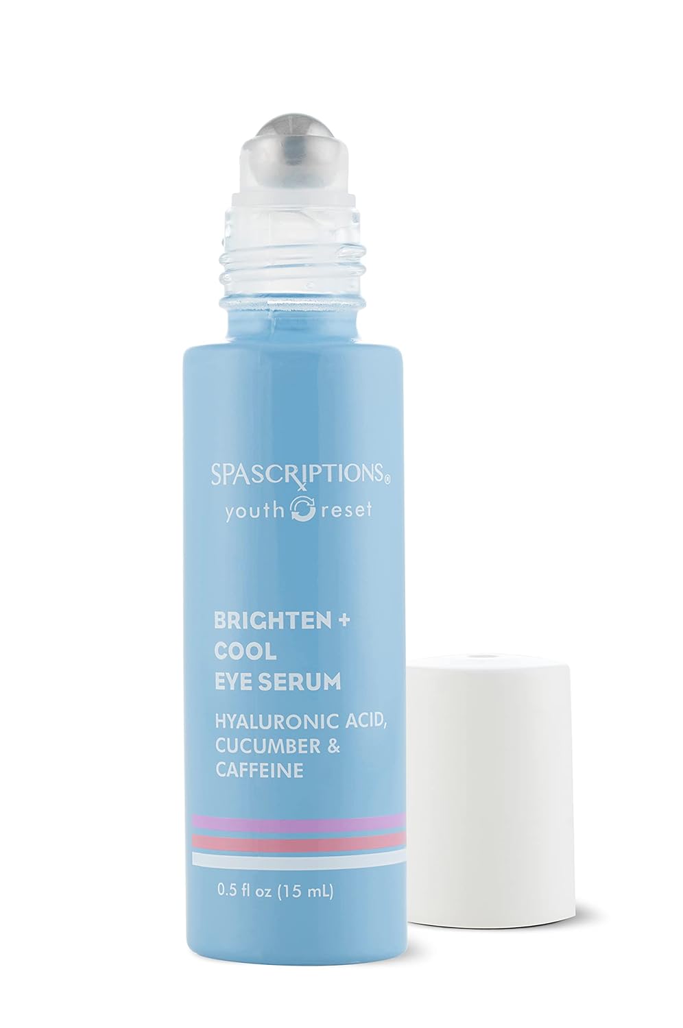 Brighten + Cool Eye Serum with Hyaluronic Acid, Cucumber & Caffeine to Depuff Eyes and Roller Ball Applicator to Improve Lymphatic Drainage - 0.5 fl oz