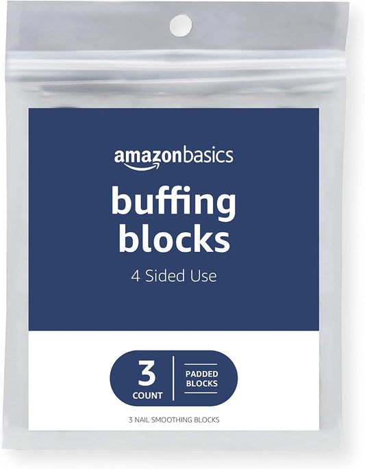 Amazon Basics 4-way Buffing Block 3-Pack, Black/White