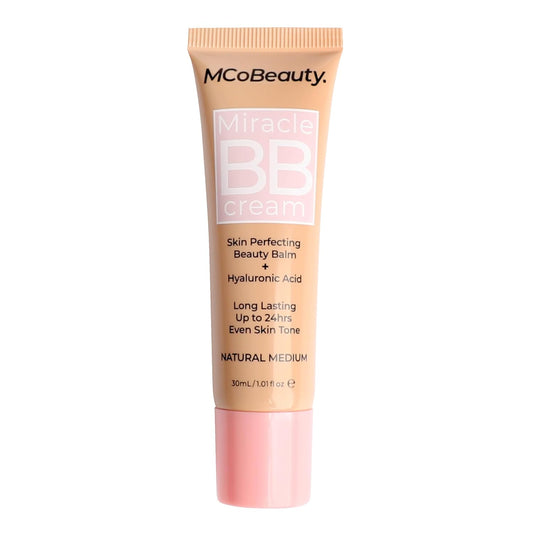 MCoBeauty Miracle BB Cream, Medium Beige, Skin-Perfecting Coverage for Effortless Beauty, Vegan, Cruelty Free Cosmetics