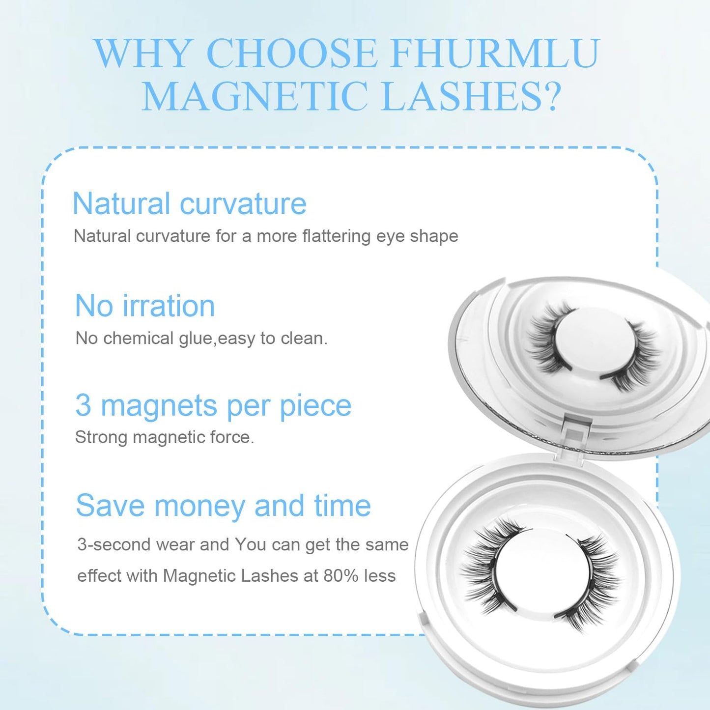 Ealra Craft Magnetic Eyelashes with Applicator,No Glue Needed Soft Lashes Kit,Reusable Magnet Eyelashes Natural Look(Natural)