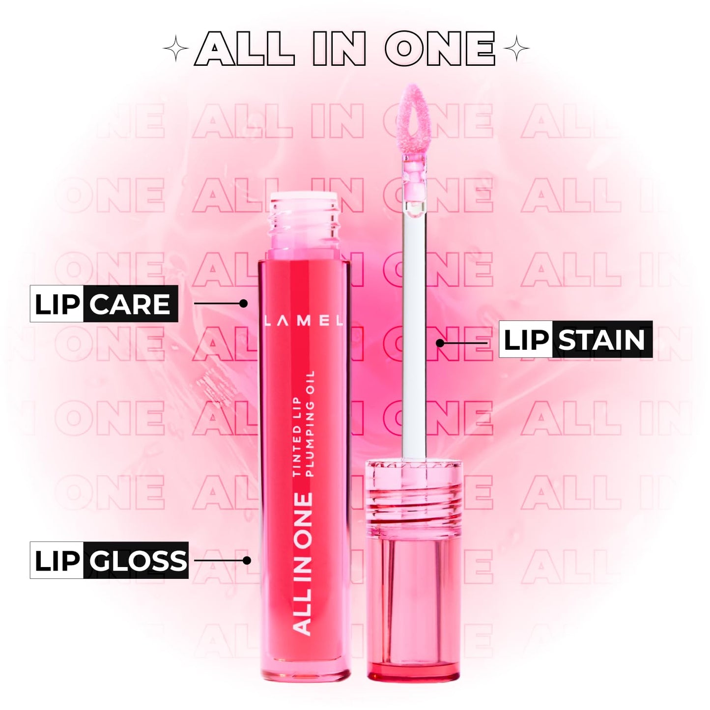 All-in-One Lip Tinted Plumping Oil - Universal Color & Moisture, Soft Balm for Day & Night Use, Lip Mask&Lip Gloss - Long-Lasting & Scented, Watermelon 403-3ml/0.1fl.oz