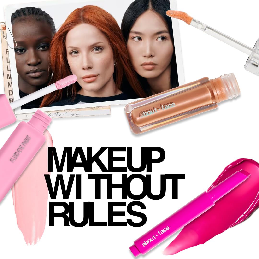 about-face Light Lock Lip Gloss Angel On Fire – Non-Sticky, High-Shine Lip Oil Gloss with Coconut Oil, Peppermint & Lavender – Vegan, Cruelty-Free, Clean Beauty – 0.21 oz (Iced Mauve)