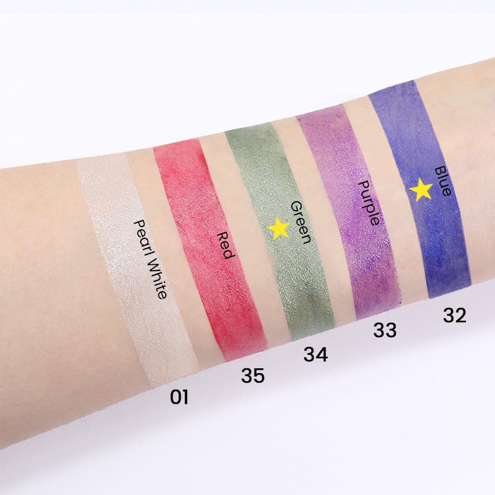 evpct 2Pcs Cream Eyeshadow Sticks Set for Eyes Waterproof, Blue Shimmer & Green Shimmer Matte Eye shadow Stick Pencil Pen Bulk sombras en crema para ojos 32+34